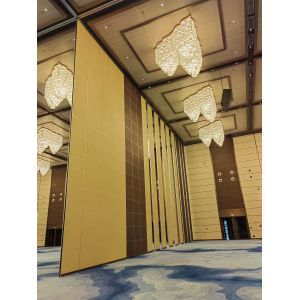 China Meeting Room Wooden Acoustic Partition Wall Sliding Ceiling Panels Customized on sale