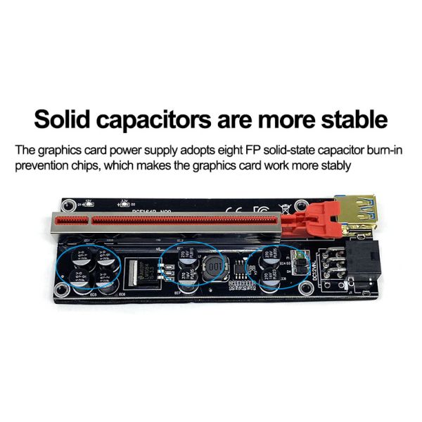 Gold Plated Ver009S PCIE Riser Card 009s PCI Express 1X to 16X Extender 6Pin Power 60CM USB 3.0 Cable For Graphics Card