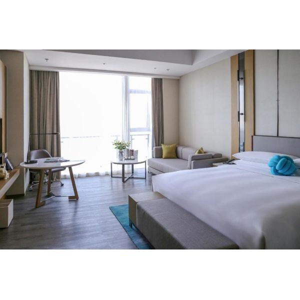 Marriott Hotel Group Design PU leather Upholstery Headboard Hang Wall Wooden TV Panel