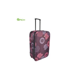 600D Polyester Lightweight Cabin Printed Suitcase Multiple Interial Pockets