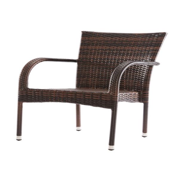 Buy Weaving Metal Garden Stacking Rattan Chair For Bistro Patio Beach Dining at wholesale prices