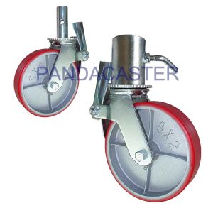 Red 200mm 8 Inch Caster Wheel Scaffolding With Hollow Tube