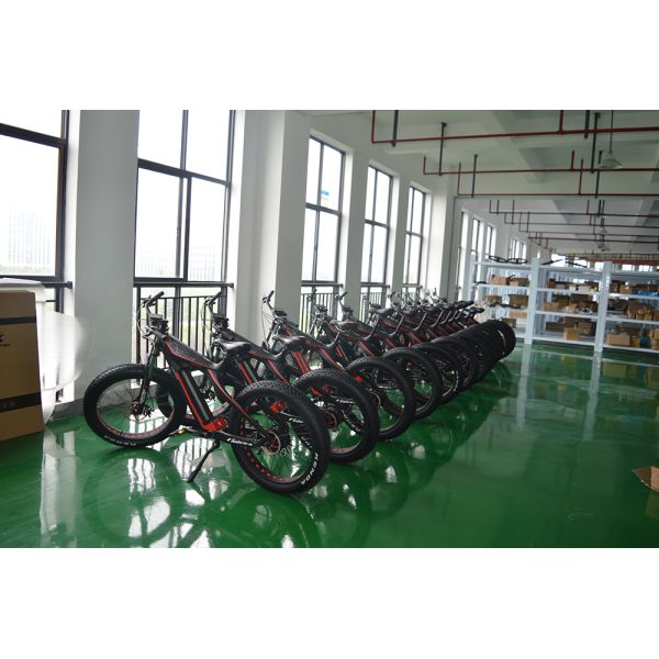 26" Electric Mountain Bike with Powerful Mid Drive and Full Suspension Carbon Fiber Frame