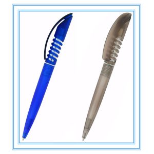curved clip pen, spring clip plastic ball pen