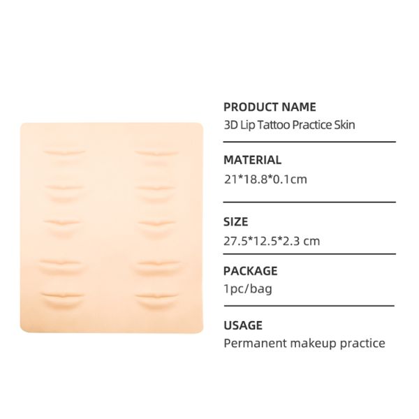 ODM 3D Lip Tattoo Practice Skin Permanent Microblading Makeup For Novice