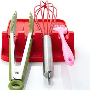 Nonpourus Heat Resistant Utensil Rest , Silicone Utensil Holder