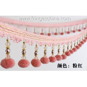 Quality Machine producing OEM wholesale beautiful trimmings beaded pom pom fringes for sale