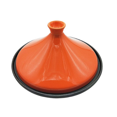Buy 3.3 QT Enameled Cast Iron Tajine Cooking Pot Safe Stovetop at wholesale prices