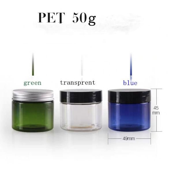 Buy Round Frosted PET Amber Cosmetic Jars 49*45mm Metallization at wholesale prices