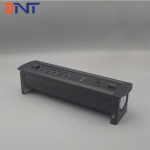 Multimedia motorized rotate usb charger meeting table electrical socket