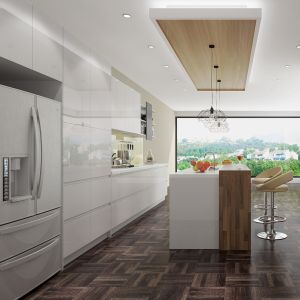 European Style Custom Lacquer Acrylic Finish Solid Wood Kitchen Cabinet