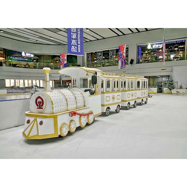 Outdoor Roundhouse Trackless Trains Shopping Mall Train 220V Mechanical Steering