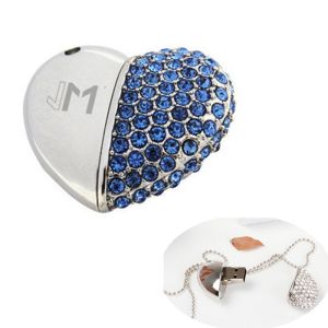 China Promotional Diamond heart USB drives small Metal logo customized on sale