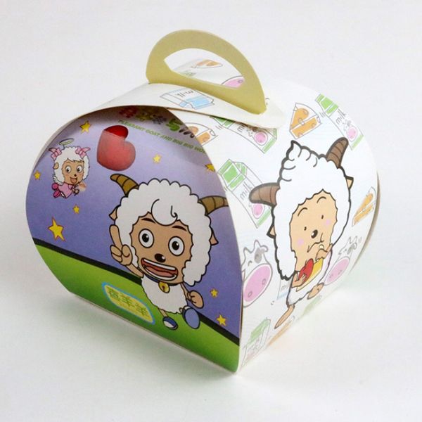 Top Seller Cute Cartoon Peppa Pig , Happy Lamb , Bear Cupcake Muffin Cake Boxes Removable Inserts with Handle