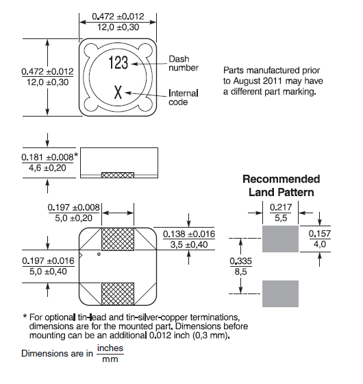 12.0*12.0*4.6mm Shielded SMD Power Inductor MSS1246T-102ML_
