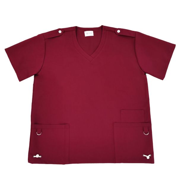 Buy 155 GSM LOGO Customized Dull Red Working Clothes For Nurses Doctors Antimicrobial Wrinkle-free at wholesale prices
