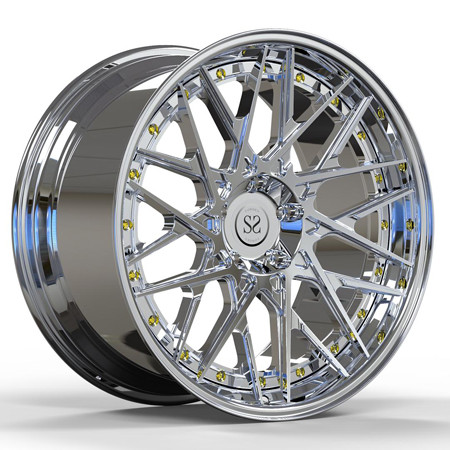 Polished Disc Lip 2 Piece Forged Wheels Gold Screws For BMW M2 20inch Custom