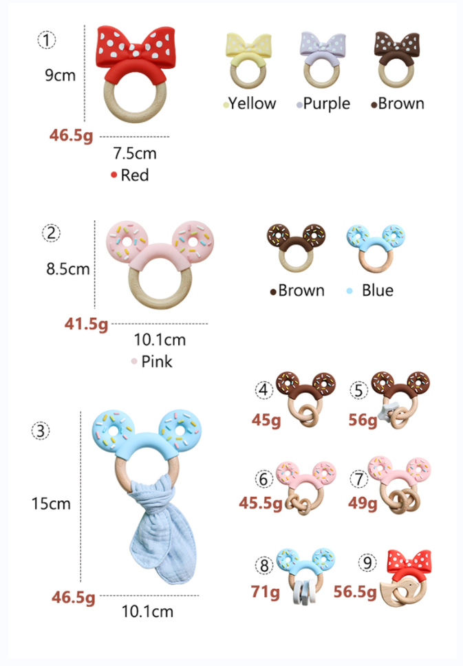 Flexible Silicone Baby Teether Set With Non-Toxic Material And Cute Animal Designs Newborn Baby Dummy Teething Toys