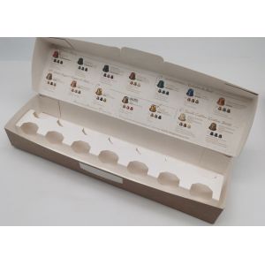 Custom Logo Printed Reusable Coffee Capsule Packaging Box CMYK / Pantone