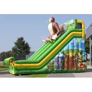 Large Gorilla Commercial Inflatable Slide Green Inflatable Dry Slide For