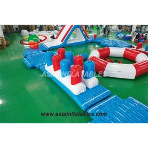 Mobile 20 X15M Inflatable Aquatic Sport Park Logo Printed