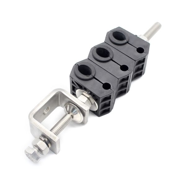 Buy Telecom Cable Installation Galvanized 6mm Fiber Cable Clamp with Six Way Double Holes at wholesale prices
