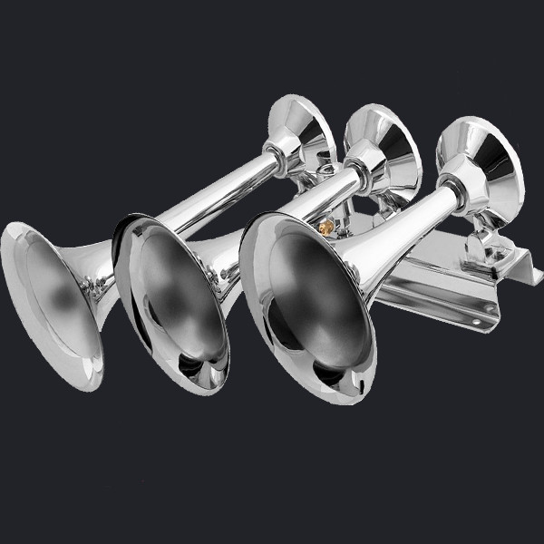 Buy 12/24V In-line Big Three Trumpet Chrome Train Air Horn  (HS-1031C) at wholesale prices