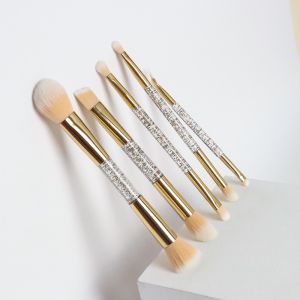 Double End Multifunction Makeup Brush , Glitter Customize Plastic Makeup Brushes