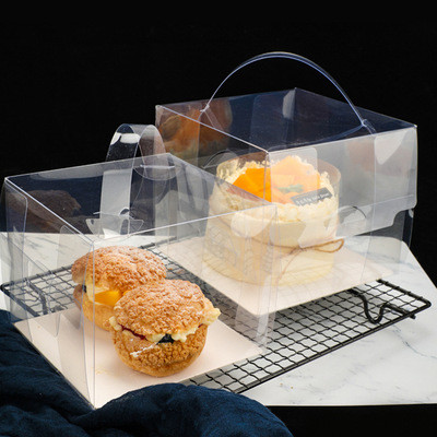 Buy 130*150*150mm Plastic Dessert Takeaway Boxes Transparent Cupcake Box at wholesale prices