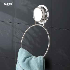 Stainless Steel Kitchen Round Bathroom Towel Holder Suction Mounted