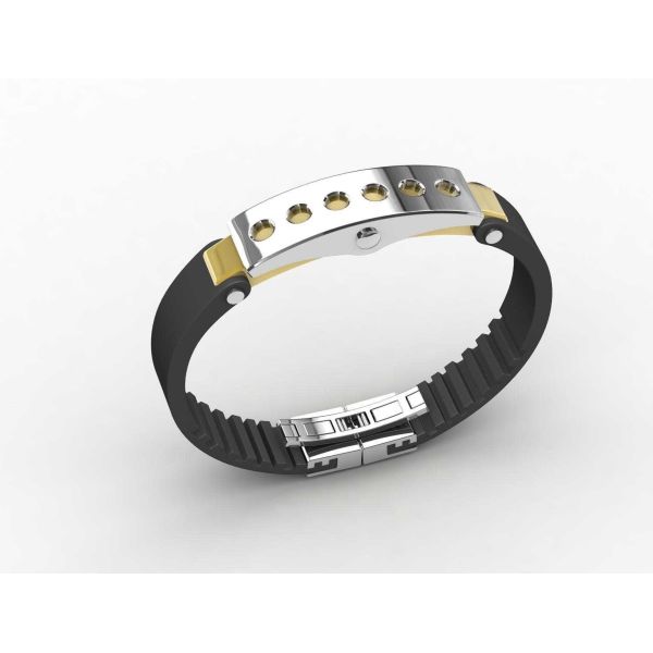 Top Quality Europe Fashion Stainless Steel Genuine Leather Silicone Bangle