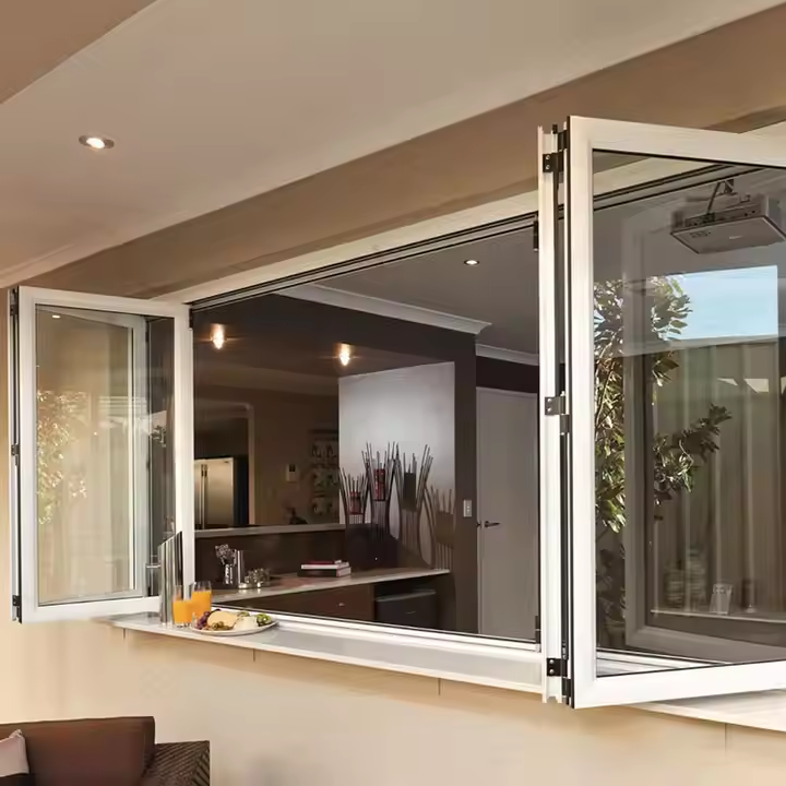 Hearth-Adjacent Folding Window Solution Providing Supplemental Ventilation