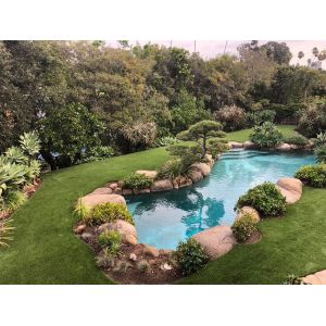 Double Stem Artificial Plastic Grass Good Rebound And Pile Recovery