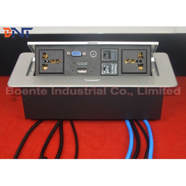 Buy Customized Made Office Desktop Hidden Pop Up Power Sockets CAT6 / HDMI at wholesale prices