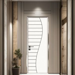 Postmodern Design Formaldehyde-free Low Maintenance WPC Hollow Composite Door