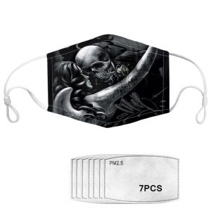 3D Sugar Skull Printed Reusable Face Mask Coverings