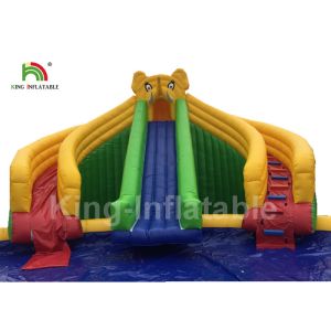 Penguin Blue White Inflatable Blow Up Water Park With 16m Diameter Pool And