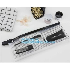 Flat Pouch Bag Type Clear PVC Plastic Slider k bag, swimwear packaging eva bags