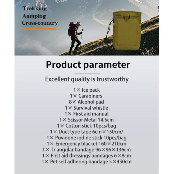 Outdoor Adventure First-Aid Kit for Mountaineering Exploration Wilderness Survival Camping Self-Driving Travel