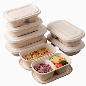 Quality 850ml Bagasse Takeaway Containers For Food Packaging In Restaurante for sale