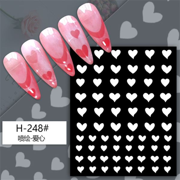 Style 2D Hollow Heart Butterfly Little Bear Star Cartoon Plastic Nail Enhancement Stickers