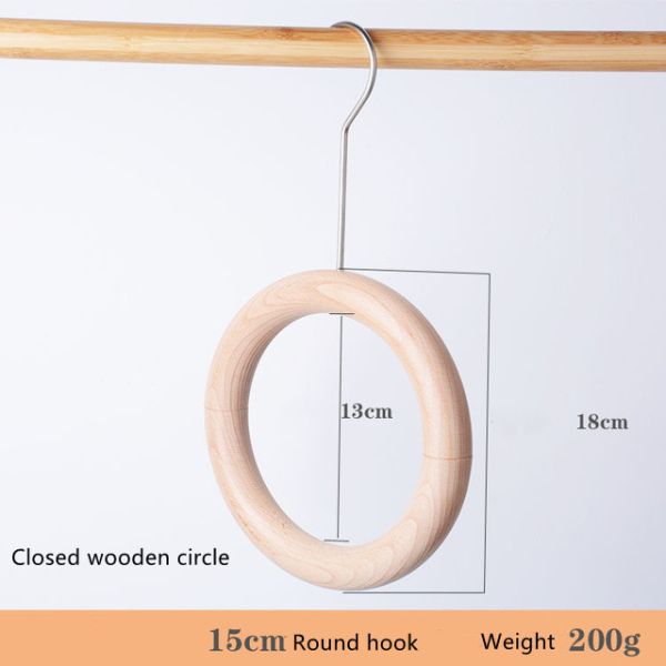 Buy Multifunctional Wooden Clothes Hanger Unpainted Scarf Ring Hanger at wholesale prices