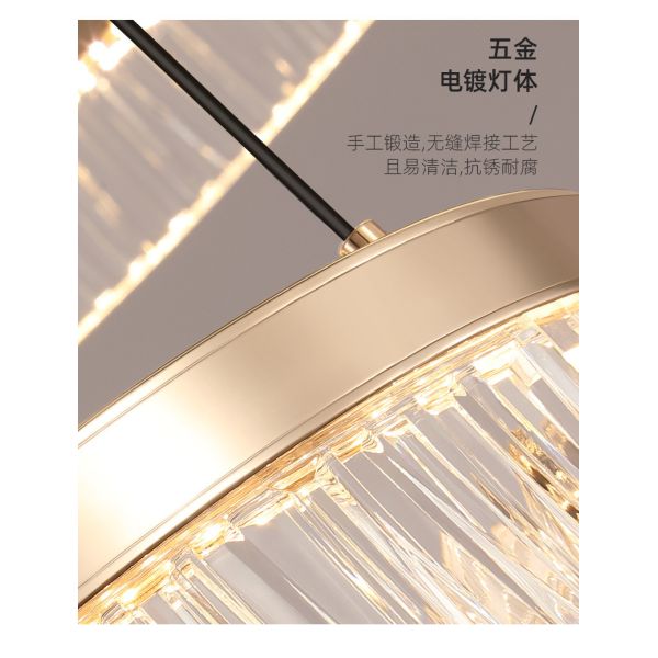 Transparent PMMA Acrylic Lampshade LED Chandelier Rust Resistant