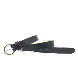 Round Buckle 140CM Womens Genuine Leather Belt Print Logo