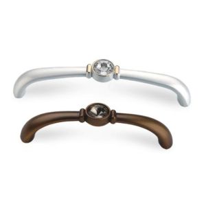 China 96/128mm Furniture Door Handles , Kitchen / Bathroom Cabinet Handles With Crystal on sale