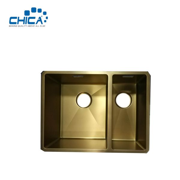 Buy Gold Color Kitchen Sink Double Bowl Topmount Kitchen Sink Stainless Steel Kitchen Sink For House at wholesale prices