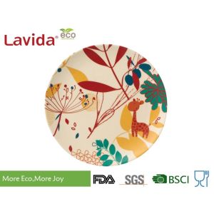 Light Weight 20cm Bamboo Fibre Plates , Customized Printing Bamboo Melamine