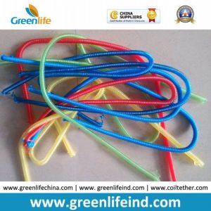 Transparent Red/Solid Black Retractable 3M Full Stretchy Coiled Ropes