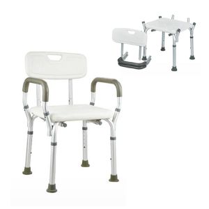 Elderly Square Seat Bathroom Shower Chair Bath Seat with Back