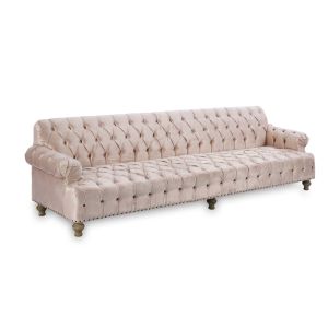Quality 2018 nice design event wedding long back tufted sofa armrest wing rental sofa furniture wooden velvet fabric sofa for sale